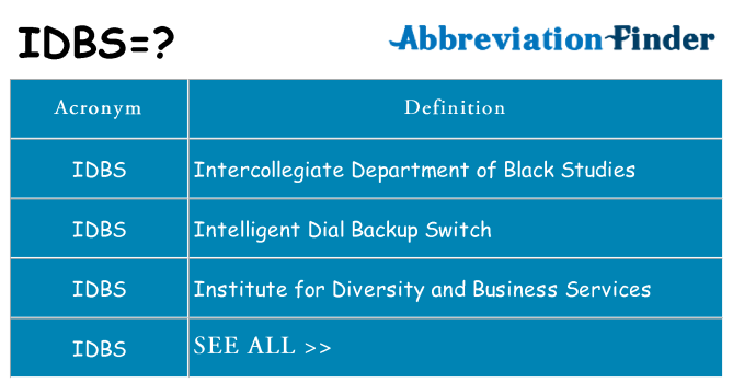 What does idbs stand for