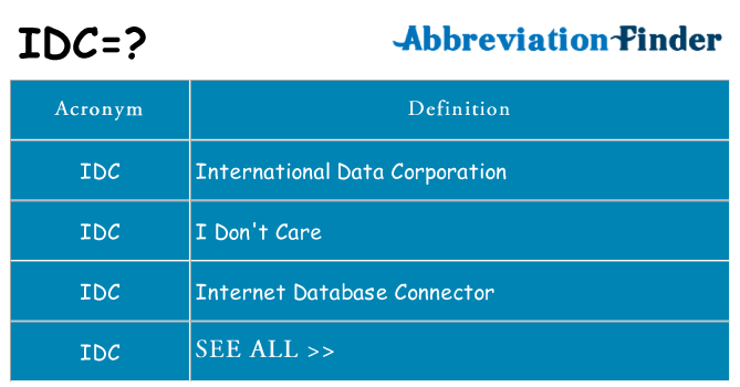 What does idc stand for