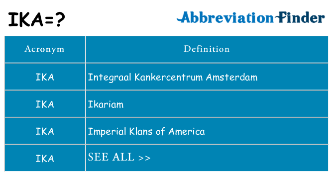 What does ika stand for