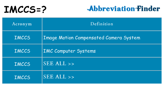 What does imccs stand for