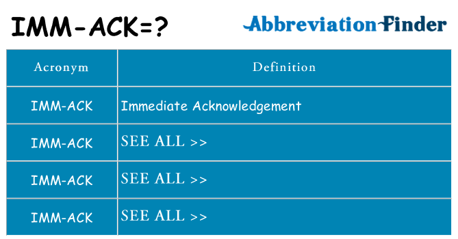 What does imm-ack stand for