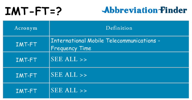 What does imt-ft stand for