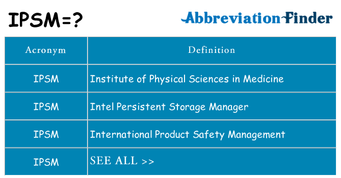 What does ipsm stand for