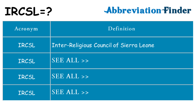 What does ircsl stand for