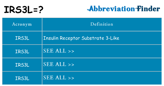 What does irs3l stand for