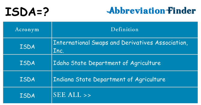 What does isda stand for