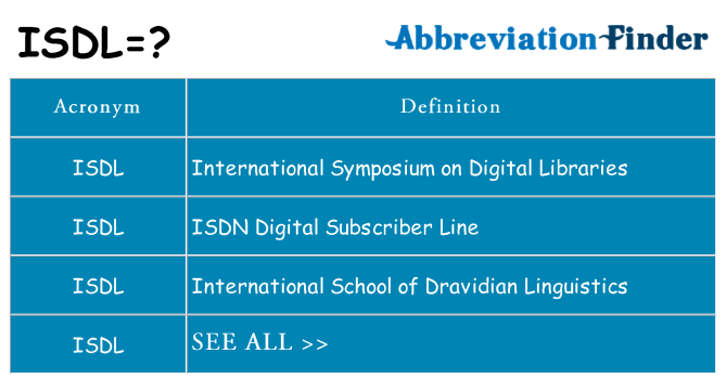 What does isdl stand for