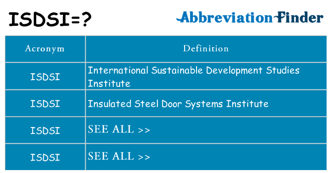 What does isdsi stand for