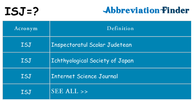What does isj stand for