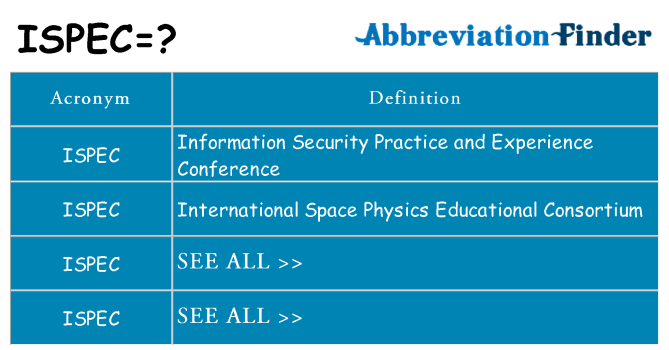 What does ispec stand for