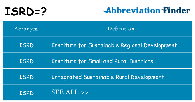 What does isrd stand for