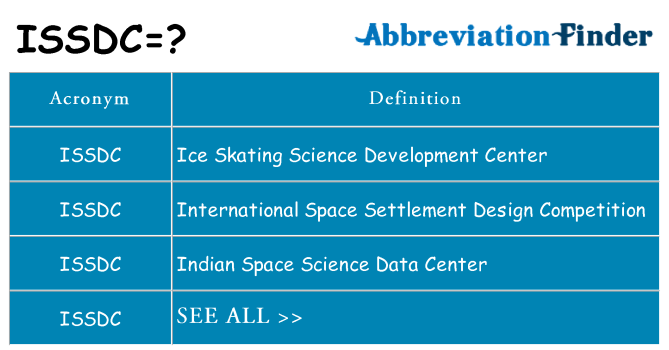 What does issdc stand for