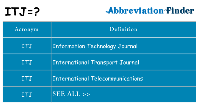 What does itj stand for