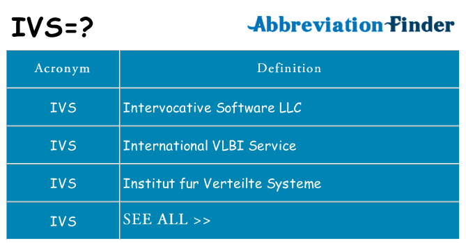 What does ivs stand for