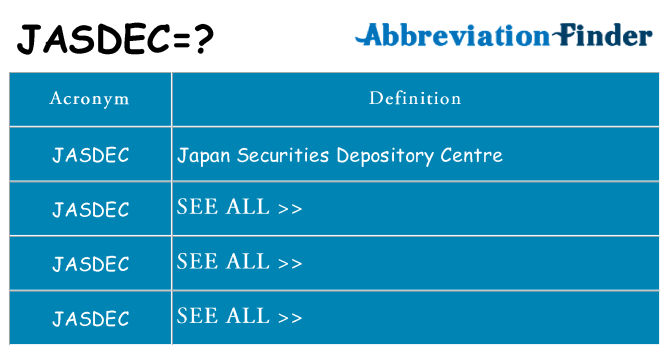 What does jasdec stand for