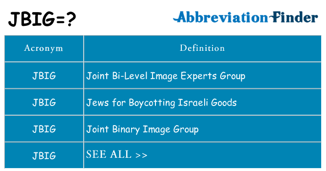 What does jbig stand for