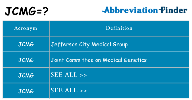 What does jcmg stand for