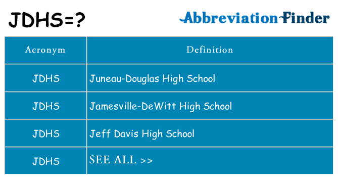 What does jdhs stand for
