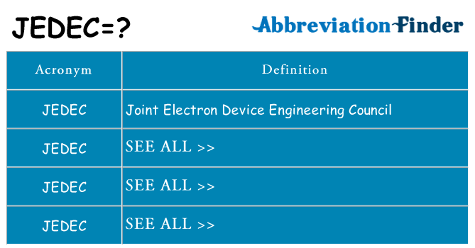 What does jedec stand for