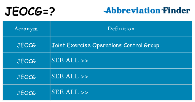 What does jeocg stand for