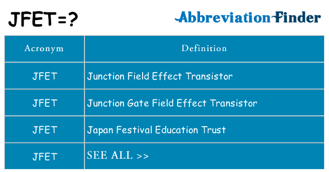 What does jfet stand for