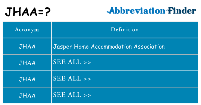 What does jhaa stand for