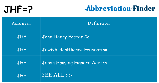 What does jhf stand for
