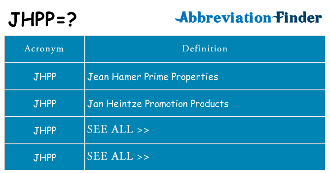 What does jhpp stand for