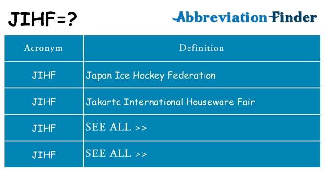 What does jihf stand for