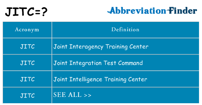 What does jitc stand for