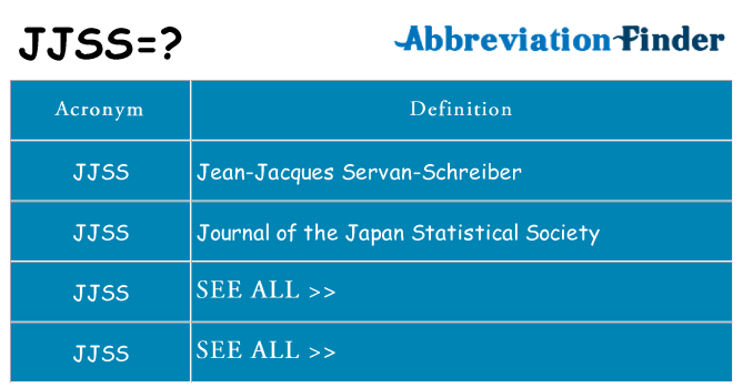 What does jjss stand for