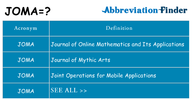 What does joma stand for