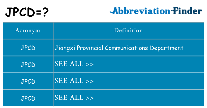 What does jpcd stand for