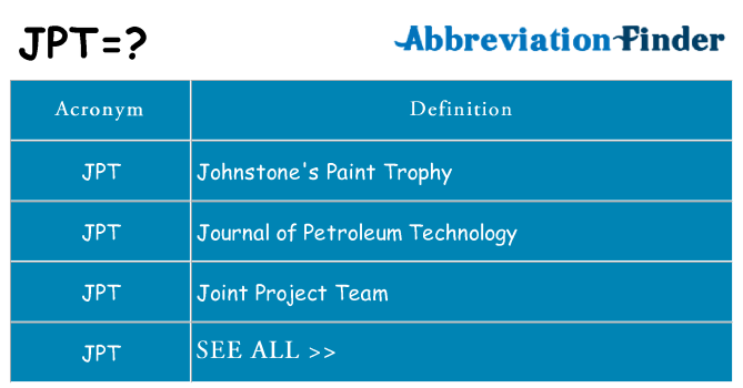 What does jpt stand for