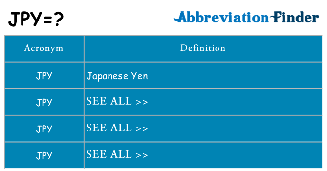 What does jpy stand for