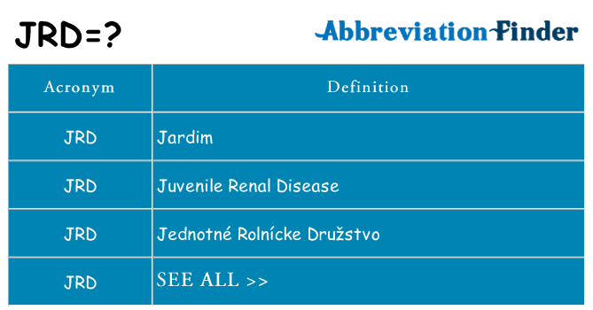 What does jrd stand for