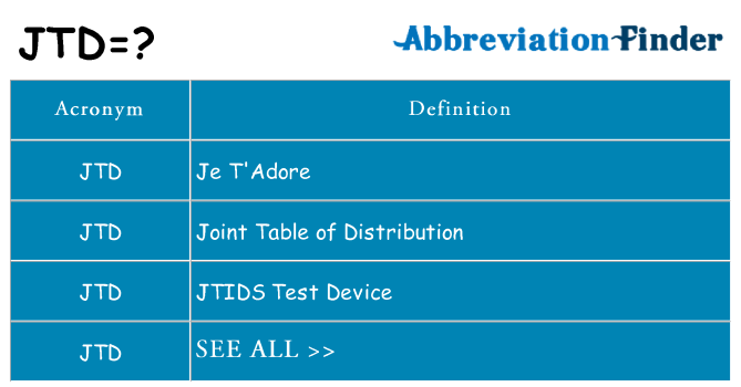 What does jtd stand for