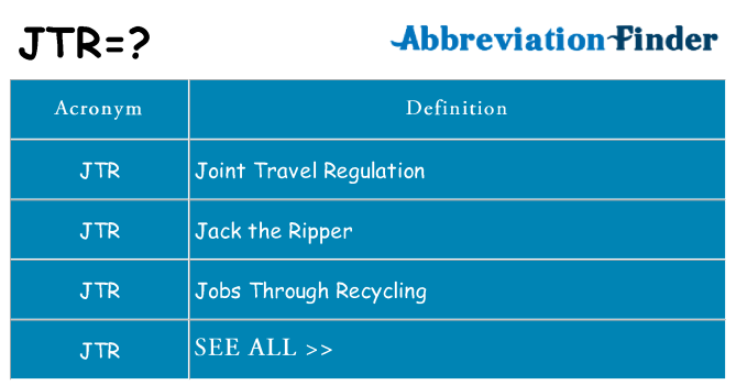 What does jtr stand for