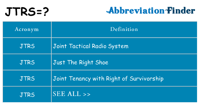What does jtrs stand for