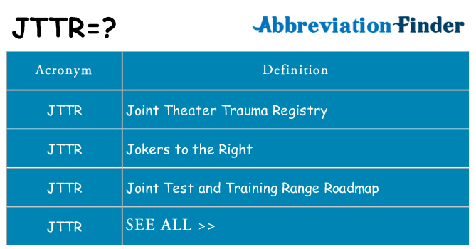 What does jttr stand for