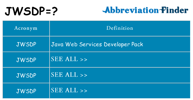 What does jwsdp stand for