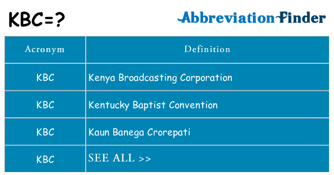 What does kbc stand for