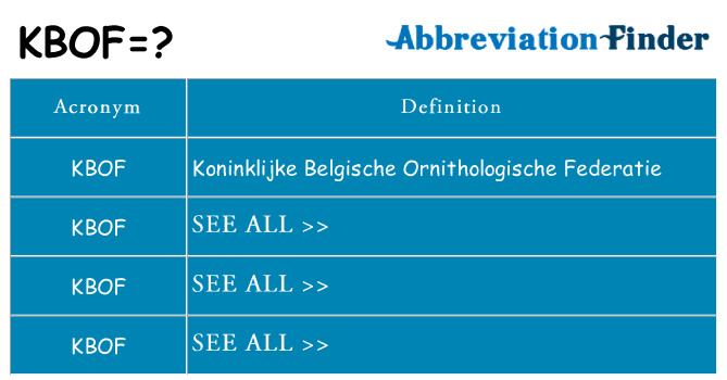 What does kbof stand for