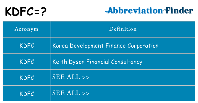 What does kdfc stand for