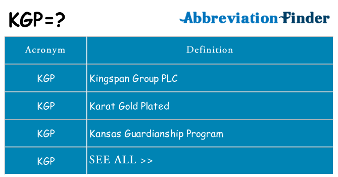 What does kgp stand for