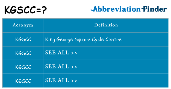 What does kgscc stand for