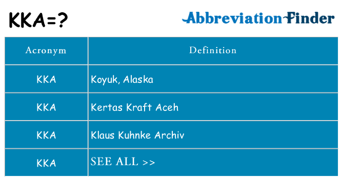 What does kka stand for