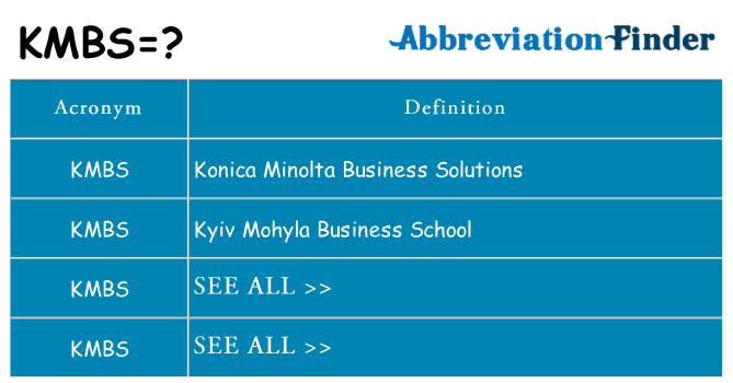 What does kmbs stand for