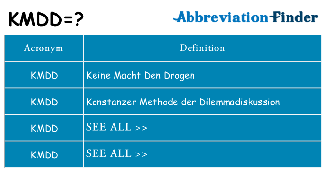 What does kmdd stand for