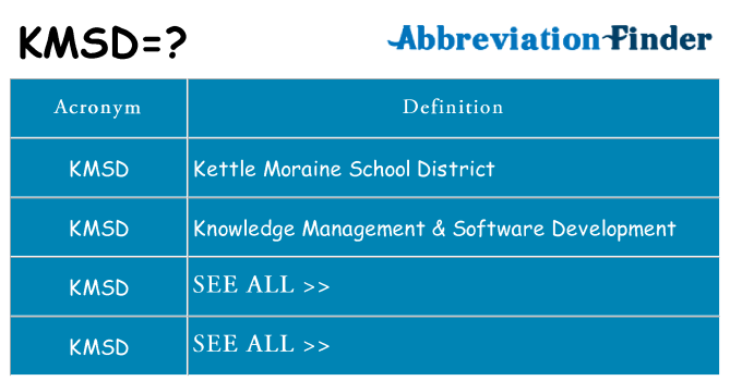 What does kmsd stand for